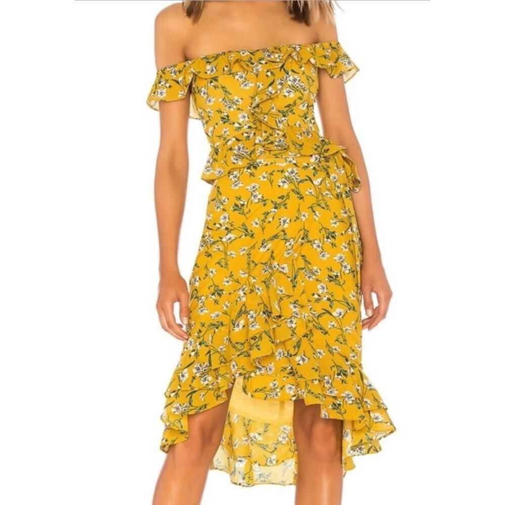 Tularosa Yellow Dolly Floral Lily Top and Veronica Skirt Set Sz. L
